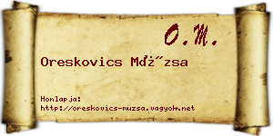 Oreskovics Múzsa névjegykártya